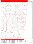 Fort Lauderdale  Wall Map Red Line Style
